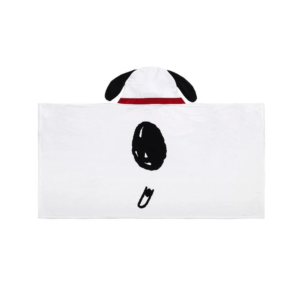 Peanuts Kids Hooded Snoopy Bath Wrap in White and Black